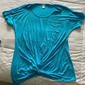 Pre-loved, VENUS Knot Teal Blue Tunic Shirt Top, Size Extra Large XL